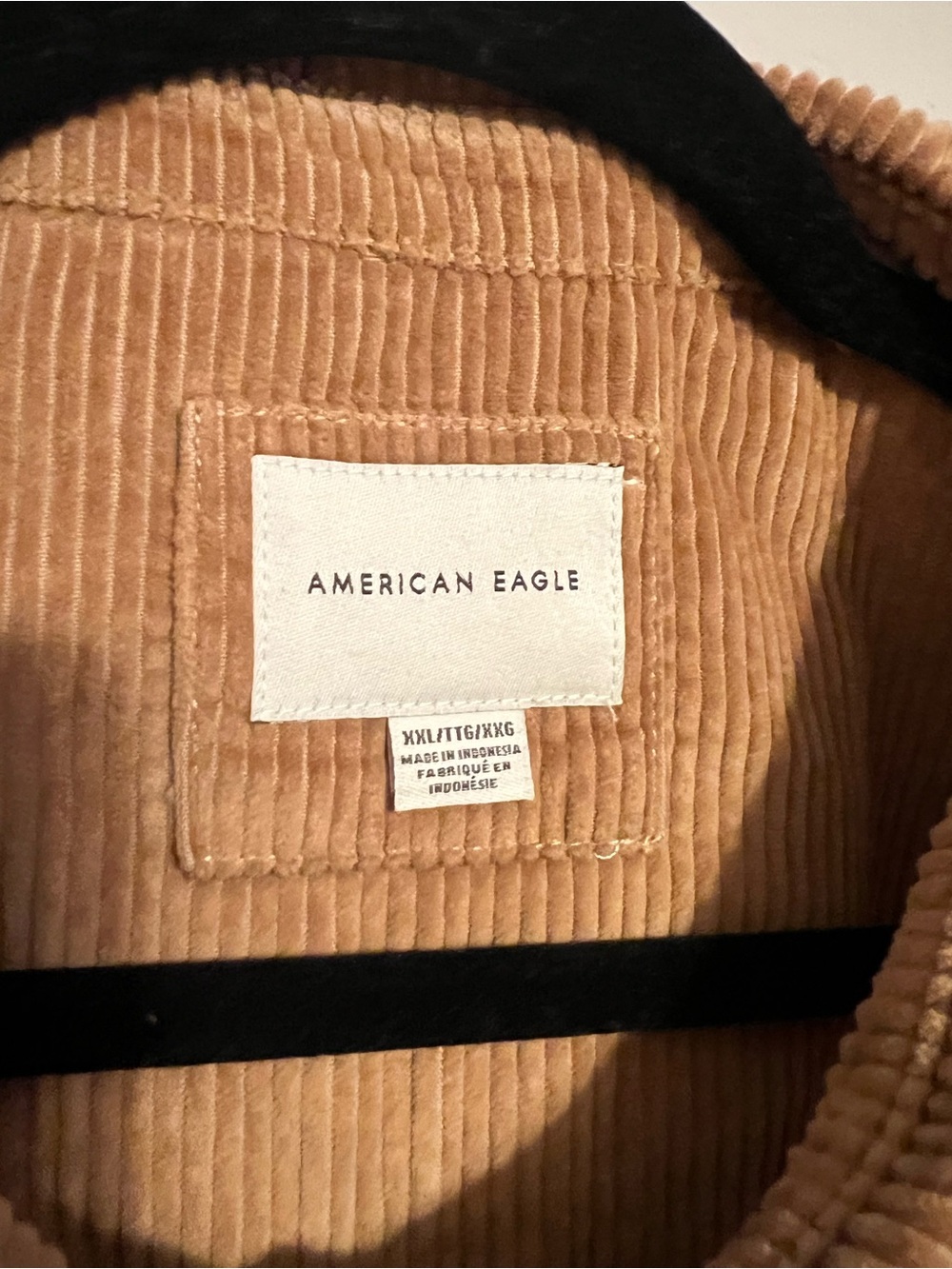 American Eagle Corduroy Button Down Jacket/Shirt in Camel Brown | Women’s XXL - Picture 3 of 5